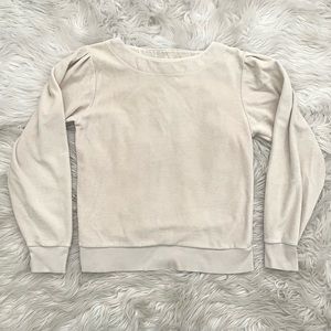 VTG Vintage Buffums Velour Boatneck Sweatshirt Crewneck Top Long Sleeve M